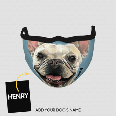 Personalized Dog Gift Idea - Smiley Bull Dog For Dog Lovers - Cloth Mask